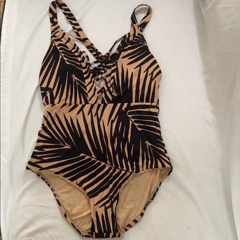 One-piece black and tan new swimsuit